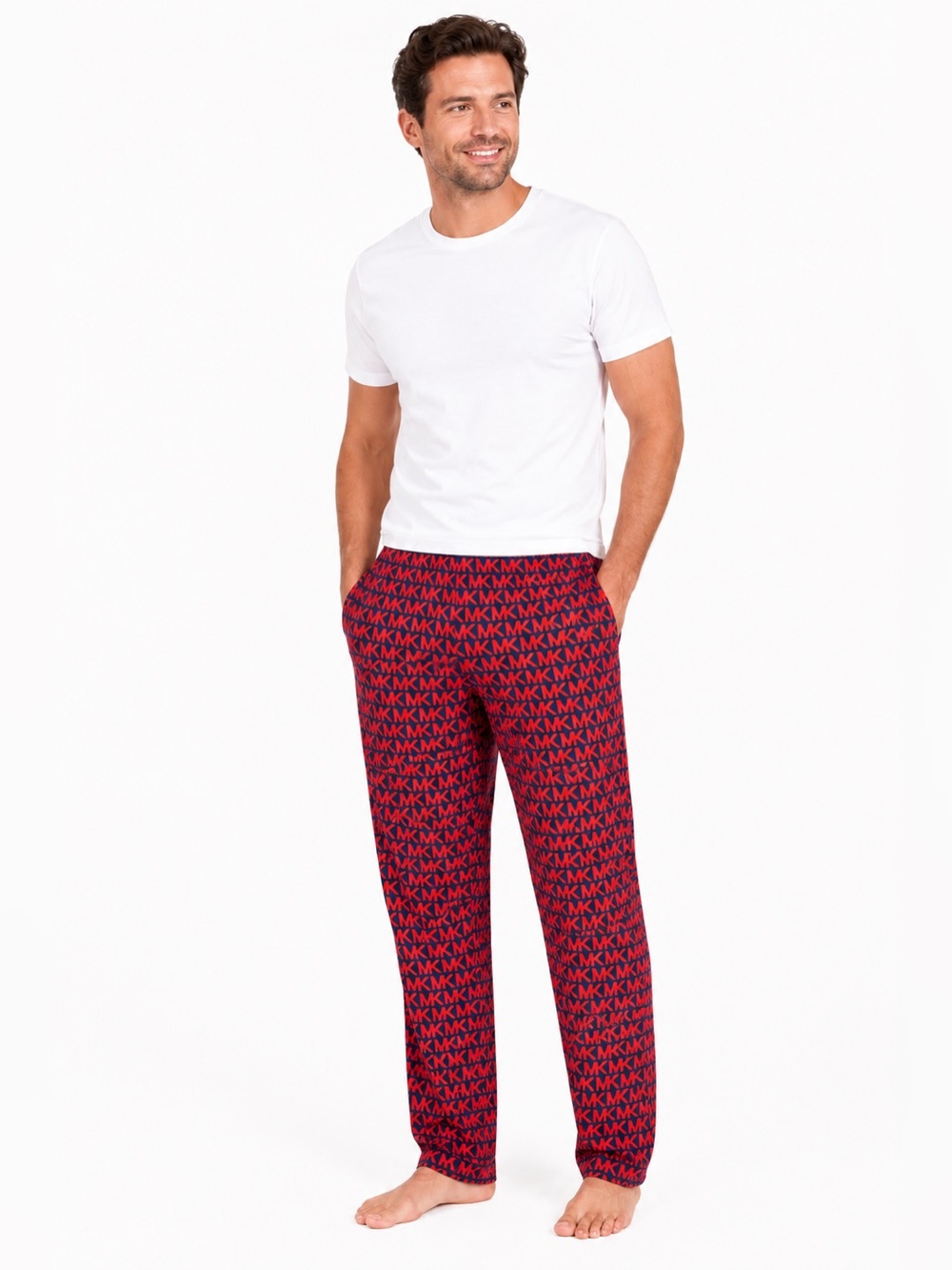 Michael Kors Logo Orange and Blue Lounge Pants